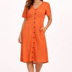 CREAM LINEN DRESS SIZE MEDIUM